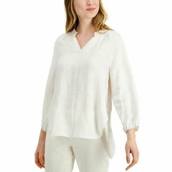 Alfani Tops - Alfani Linen 3/4 Sleeve Pullover Blouse Tops S NEW
